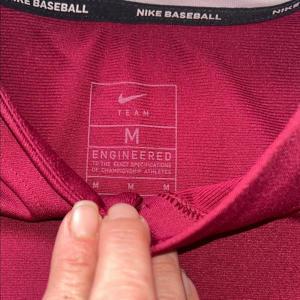 Nike Kids Burgundy and White Button Down Shirt